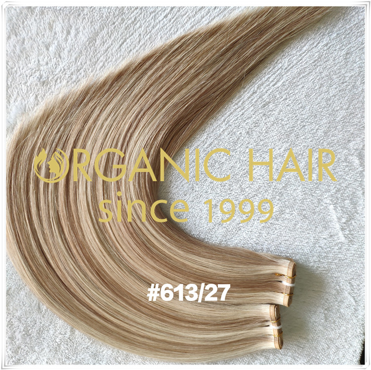 Double drawn custom color flat weft hair extensions CNY031